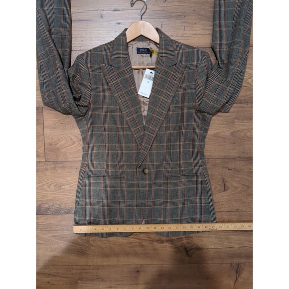 NWT Polo Ralph Lauren Womens Sz 12 Wool Blend Plaid Sportscoat Blazer Sportscoat - Picture 15 of 16